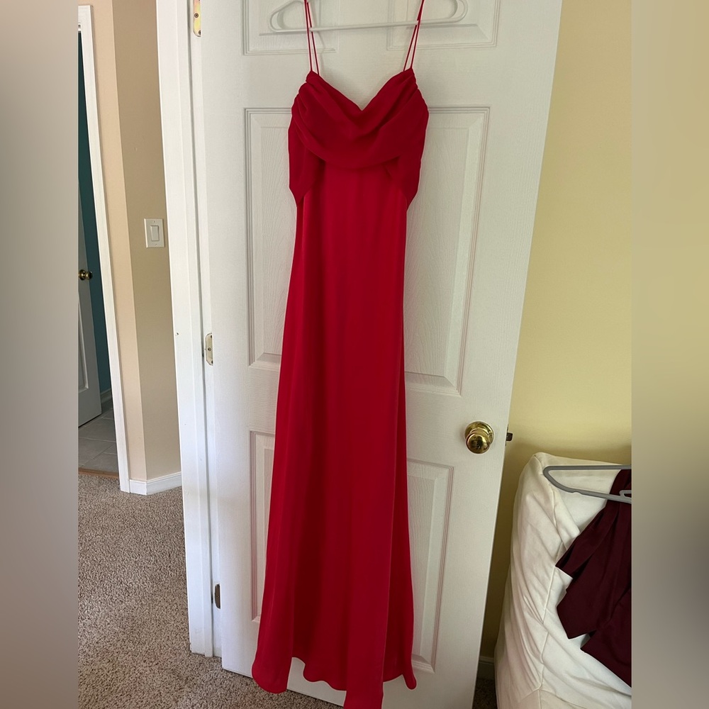 Beautiful watermelon red formal dress